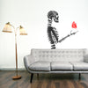 XL formaat stencil sjabloon street skelet met hart 